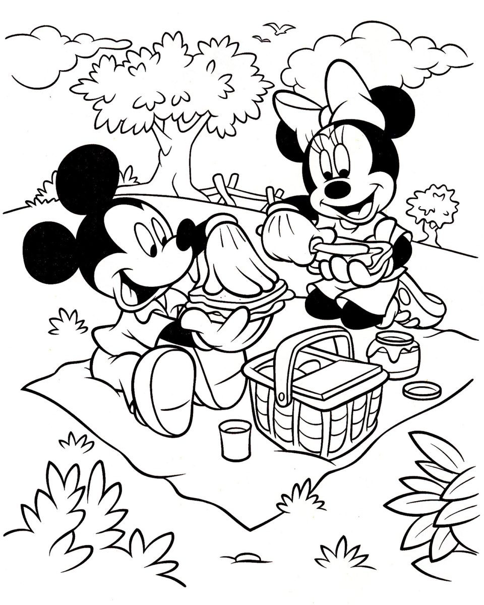Coloriage Mickey et Minnie à imprimer
