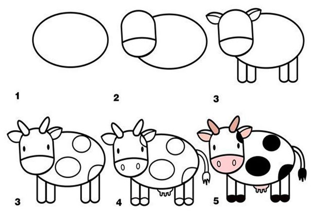 Apprendre à dessiner - Apprends à réaliser des dessins faciles d'animaux  étape par étape (Des 5 ans)